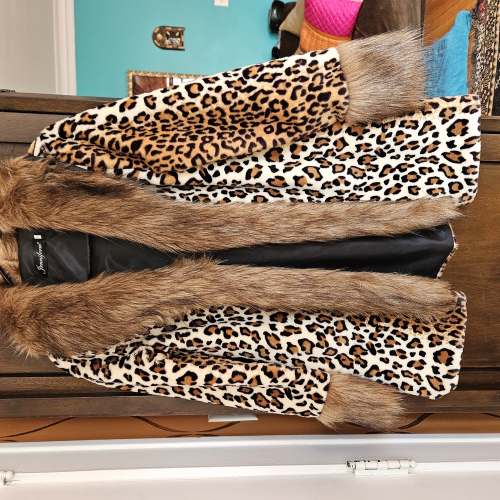 Leopard Print Faux Fur Coat